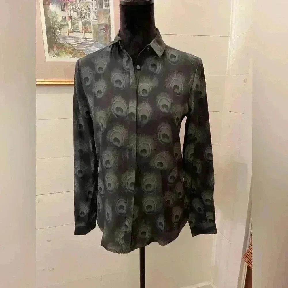 Thomas Pink Dark Patterned Button Down Shirt - image 1